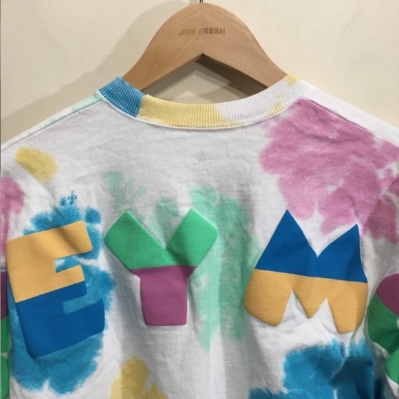 Disney Spirit Jersey Size Small Mickey Mouse Tie Dye White Blue Pink Longsleeve - Picture 6 of 12